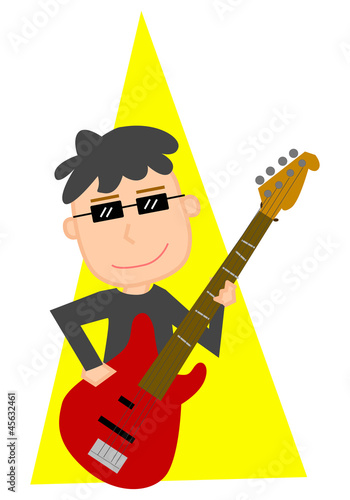 ギタリスト バンドマン ミュージシャン 楽器 ギター イラスト 男 人 Stock Illustration Adobe Stock