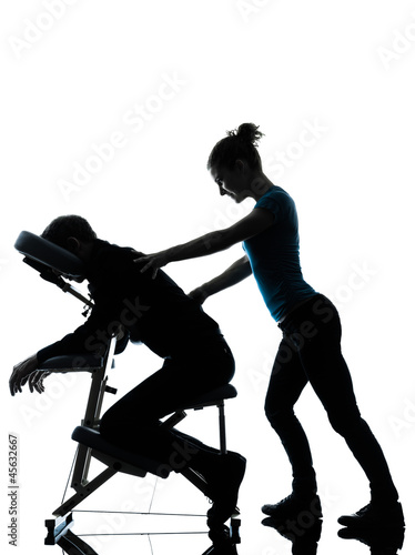 back massage therapy with chair