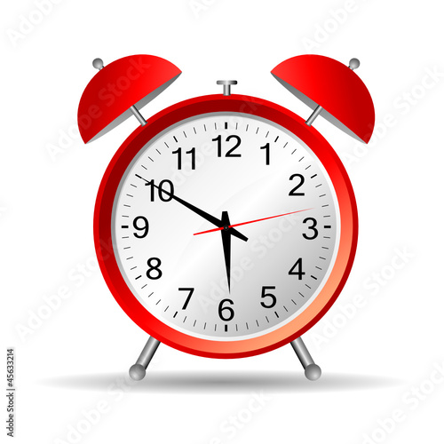 red clock with christmas vector