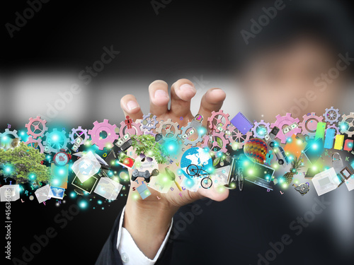 Businessman holding object