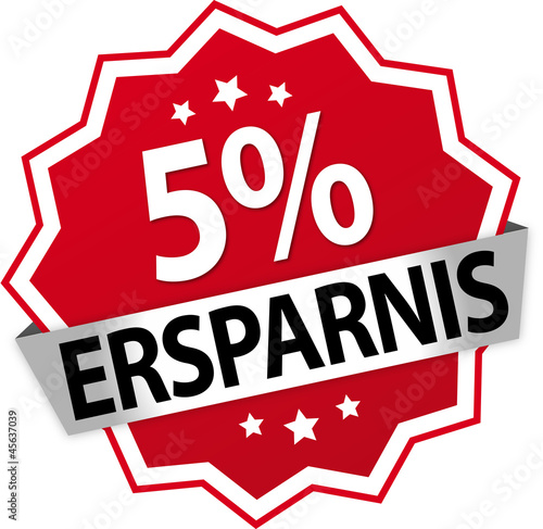 Sticker / Aufkleber / Prozent / Rot - 5%