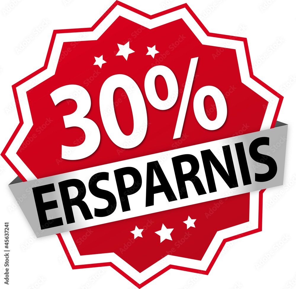 Sticker / Aufkleber / Prozent / Rot - 30% Stock-Vektorgrafik | Adobe Stock