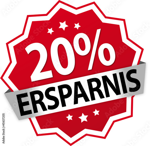 Sticker / Aufkleber / Prozent / Rot - 20%