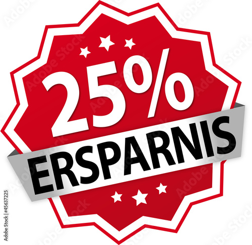 Sticker / Aufkleber / Prozent / Rot - 25%
