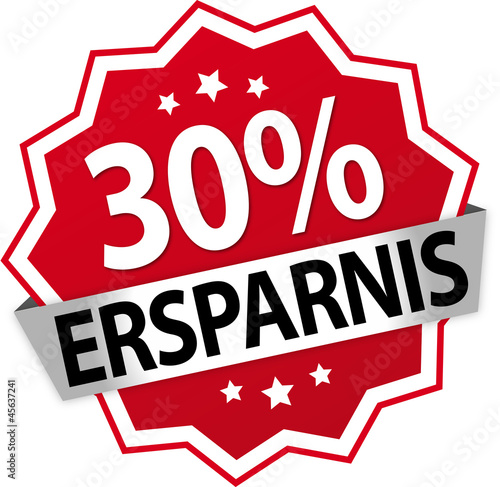 Sticker / Aufkleber / Prozent / Rot - 30%