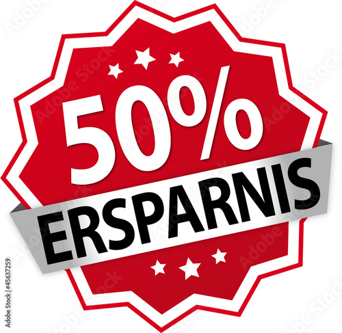 Sticker / Aufkleber / Prozent / Rot - 50%