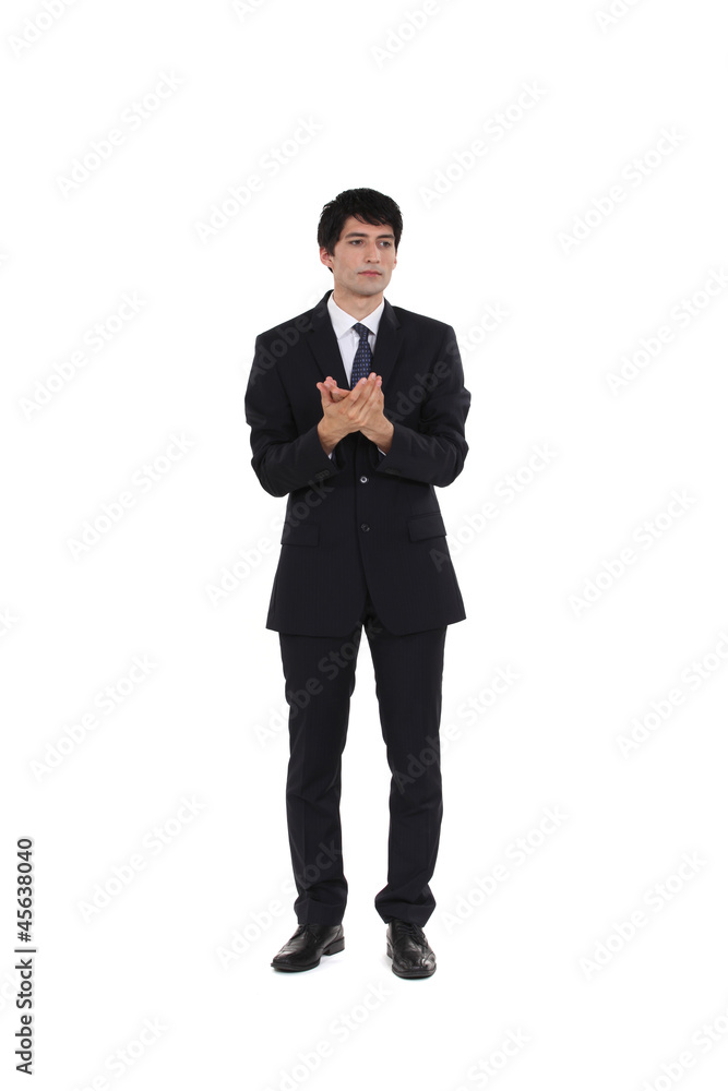 A pensive businessman. A pensive businessman.