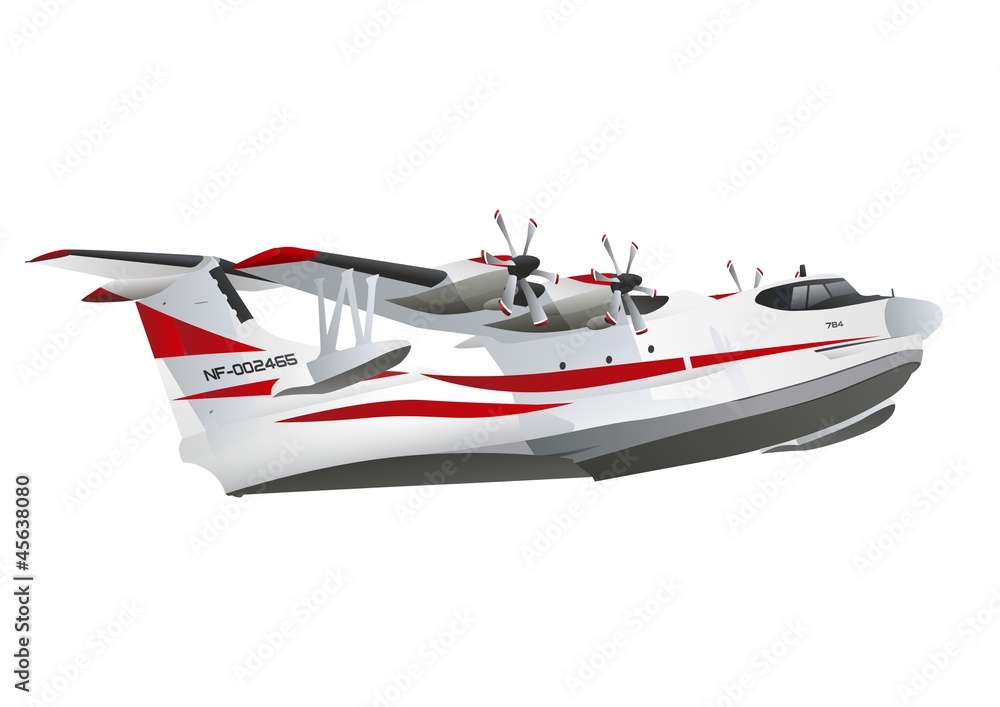 Naklejka premium Vector airplane amphibian