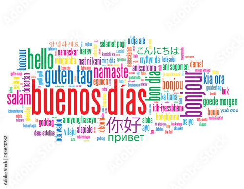 Nube de Palabras "BUENOS DÍAS" (bienvenido servicio al cliente)