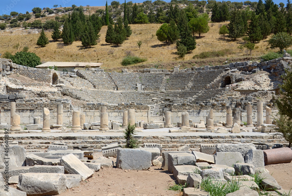 Ruins of ancient odeon in Ephesus. Turkey