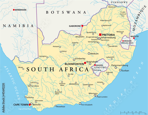 South Africa map (Südafrika Landkarte) photo