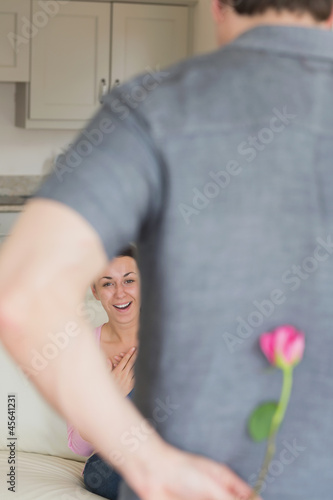 Woman getting a surprise