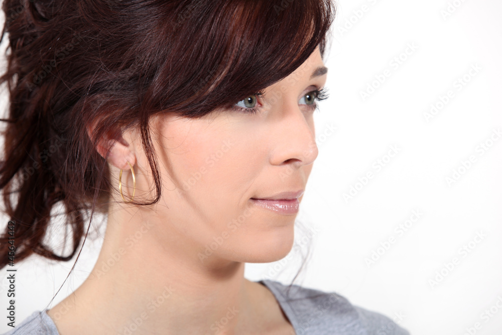 A portrait of a brunette. A portrait of a brunette.