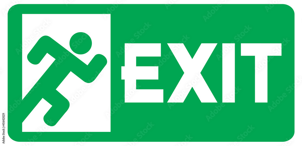 green exit emergency sign green exit emergency sign