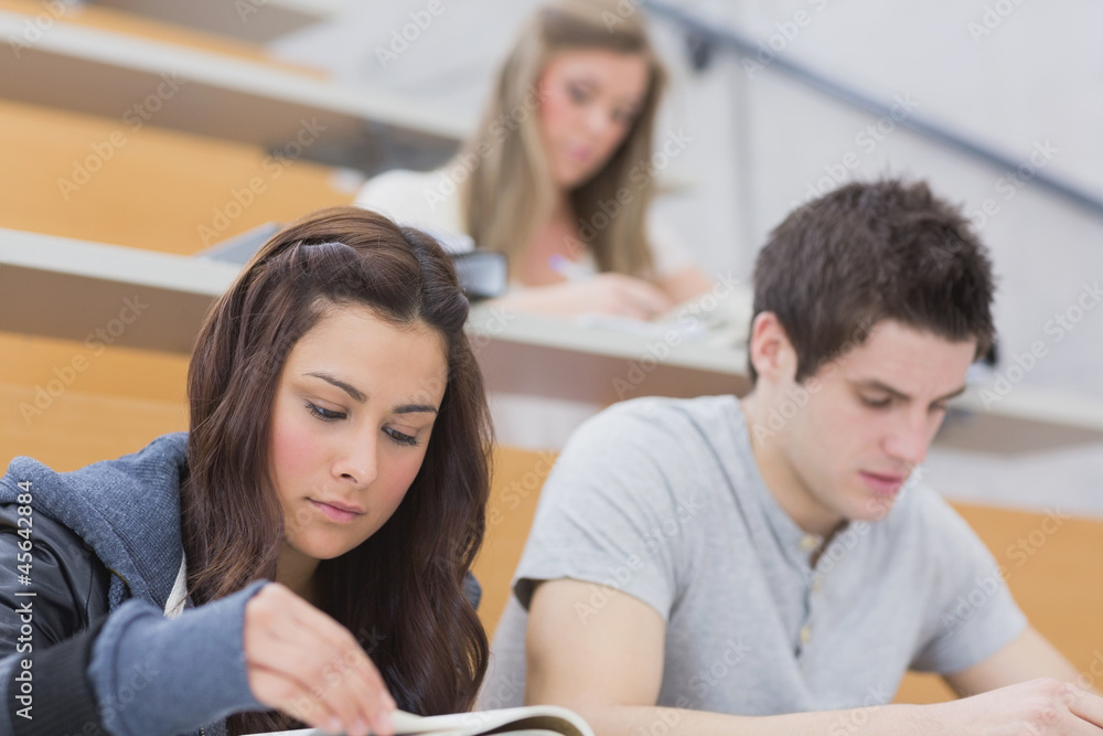 Students sitting at the lecture hall learning Students sitting at the lecture hall learning