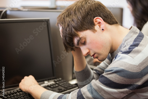 Student sleeping at the computer