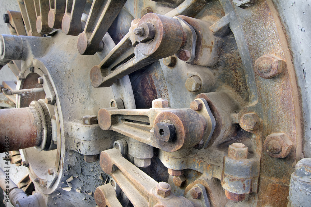 Old Hydroelectric Power Plant Turbine Closeup Old Hydroelectric Power Plant Turbine Closeup