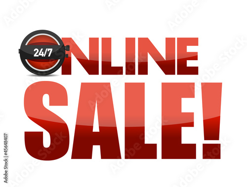 Online sale text illustration design