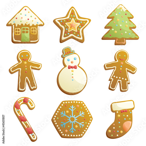 Gingerbread cookies icons