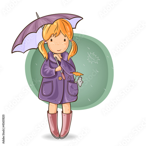 Girl under an umbrella