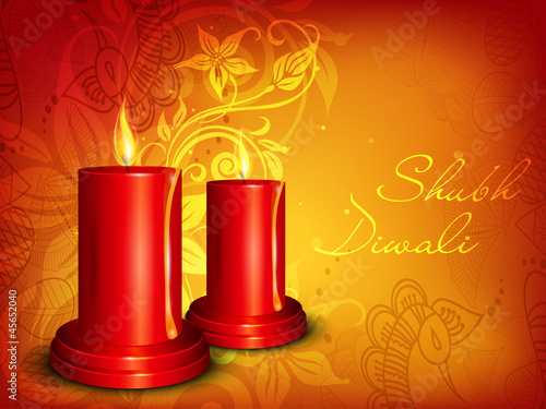 Wallpaper Mural Greeting card for Diwali celebration in India. EPS 10. Torontodigital.ca