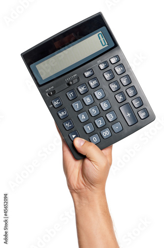 Hand with calculator