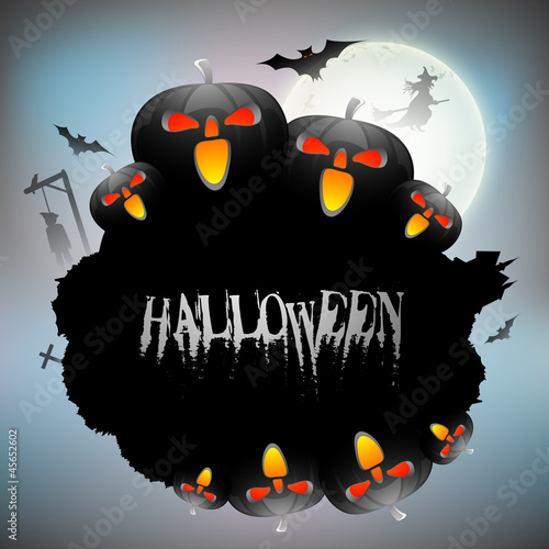 Halloween background with scary pumpkins. EPS 10.