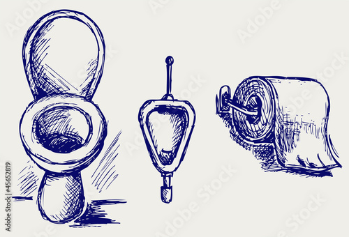 Toilet. Doodle style