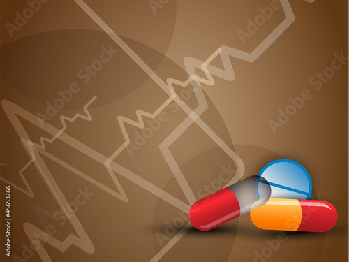 Abstract medical background with  herbal capsule. EPS 10.