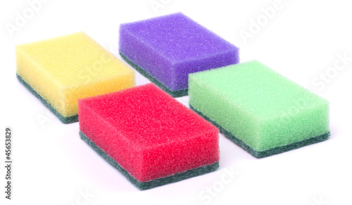 Sponges closeup isolated on white background