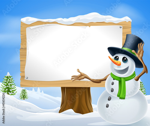 Christmas Snowman Sign