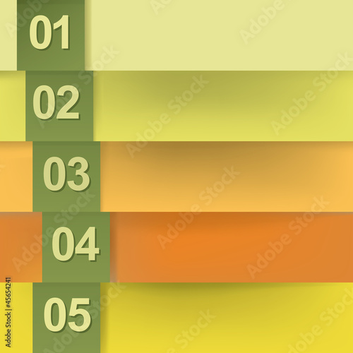 Paper numbered banners in autumn colors design template