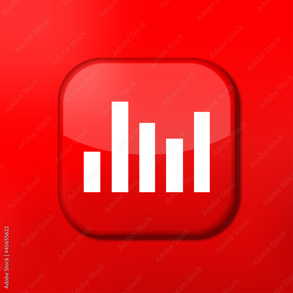 Vector red graph icon. Eps10. Easy to edit Vector red graph icon. Eps10. Easy to edit