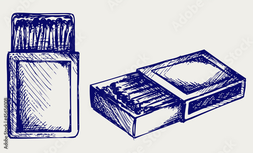 Box of matches. Doodle style