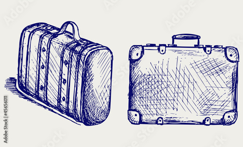 Suitcase Travel. Doodle style