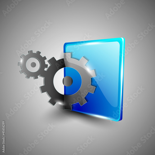 Glossy 3D web 2.0 settings symbol icon set. EPS 10.