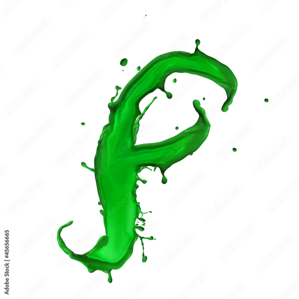Green Liquid alphabet letter F