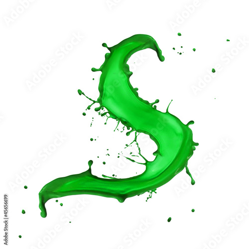 Green Liquid alphabet letter S