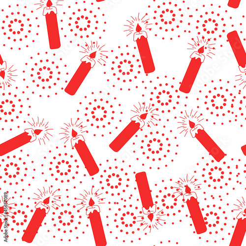red seamless pattern with candles