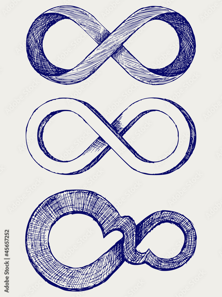 Infinity symbol. Doodle style Infinity symbol. Doodle style