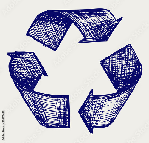 Reuse symbol. Doodle style