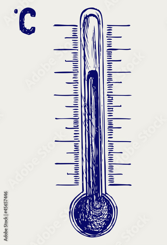 Thermometer. Doodle style