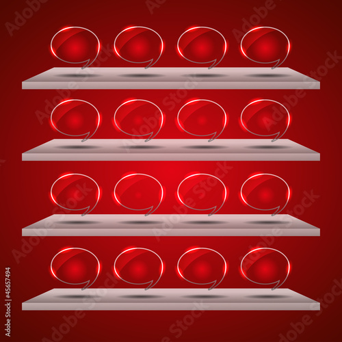 set of vector abstract glass icon