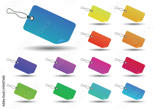 étiquettes multicolore concept