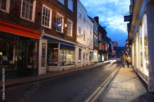 Evening street in York  UK