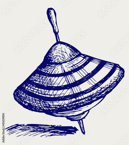 Humming-tops. Doodle style