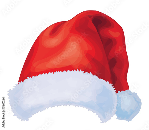 Vector of red Santa Claus hat.