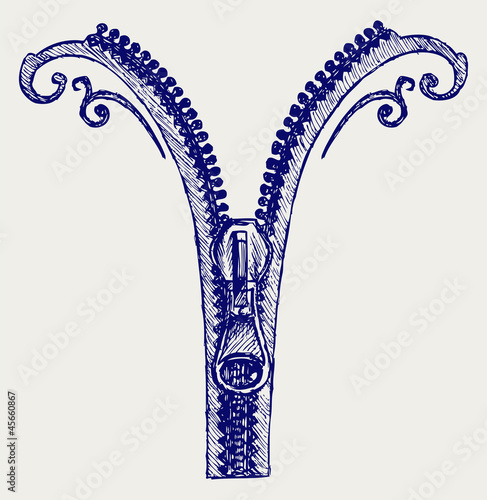 Zipper. Doodle style