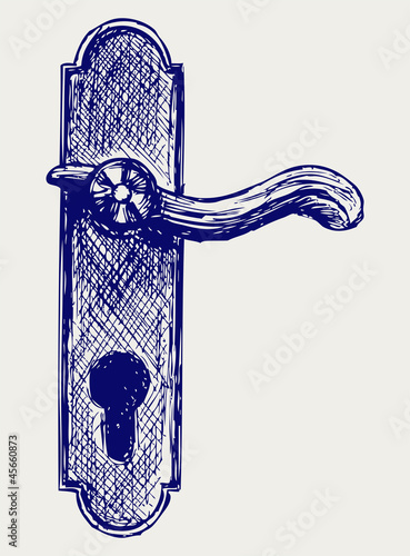 Door handle. Doodle style