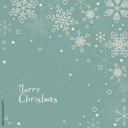 Retro simple Christmas card with snowflakes